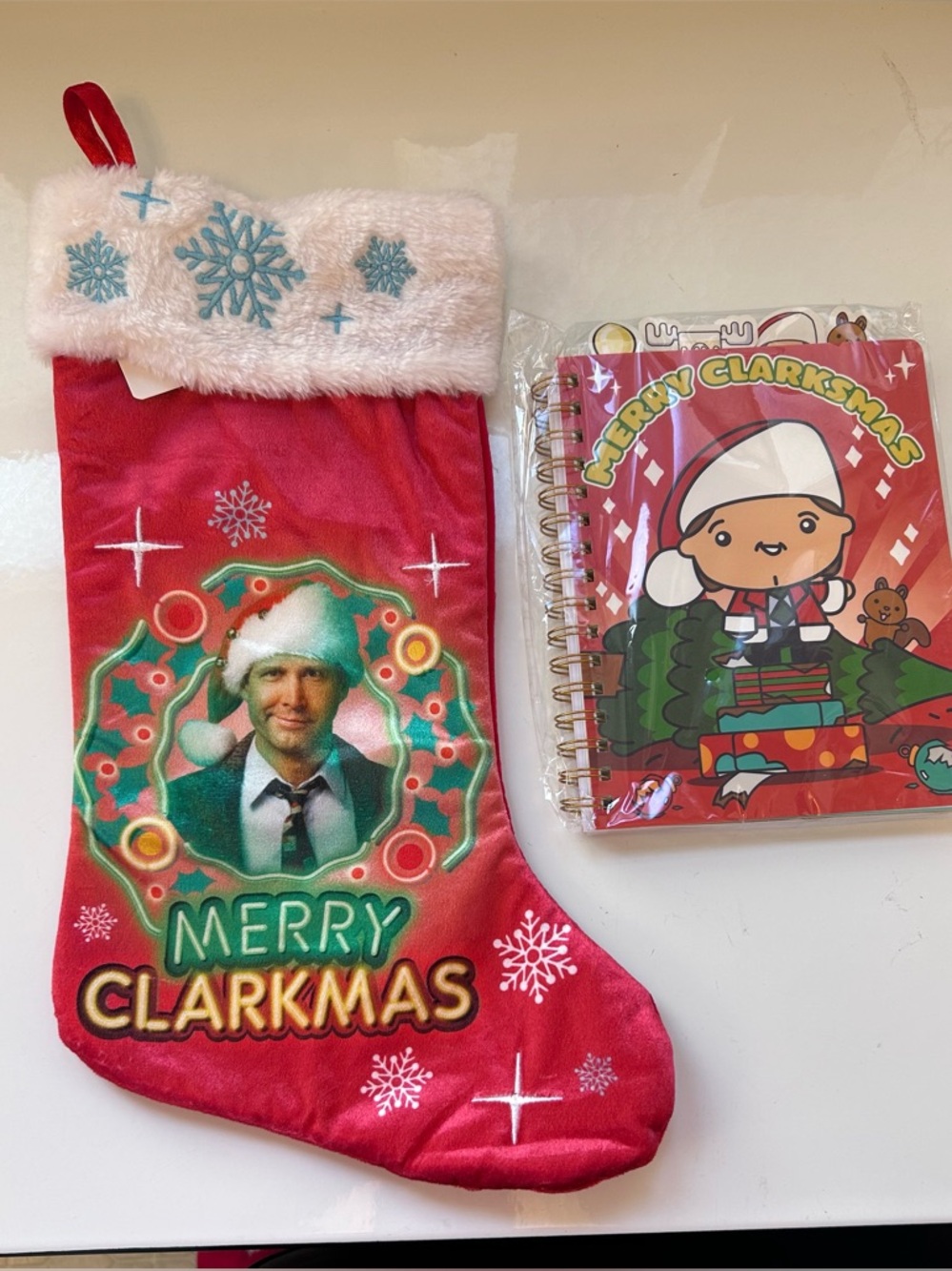 National Lampoons Christmas Vacation Stocking & Spiral Notebook w/ Dividers NEW